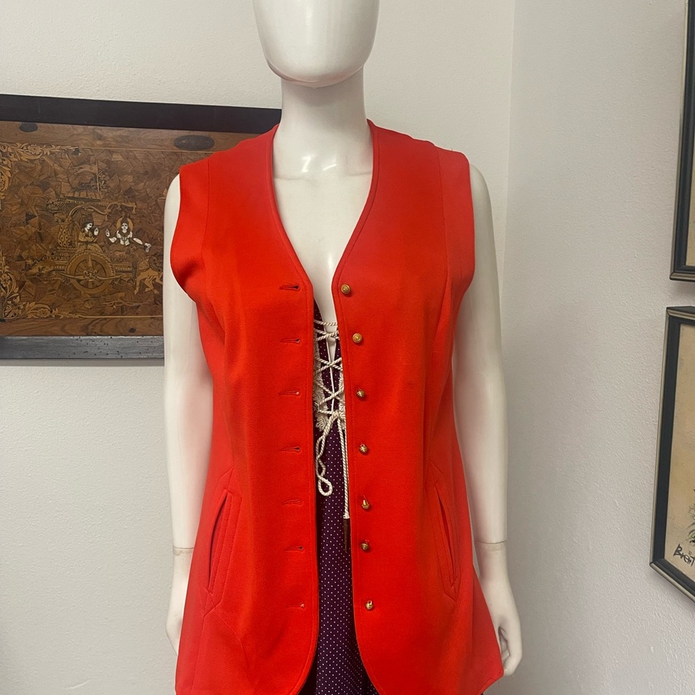 Women's Vintage Koret of California Red Sleeveless Vest